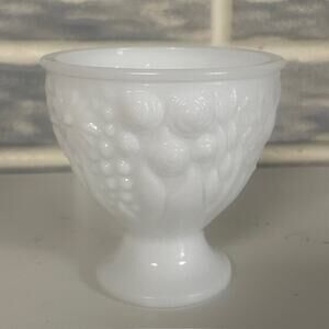 Vintage Avon Milk Glass White Flower Pedestal Candy Dish